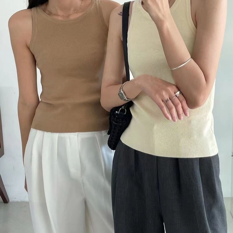Women's Tanks Camis sexy knit tank top women 2023 high quality slim camisole female Freedom seamless crossover racerback l230224