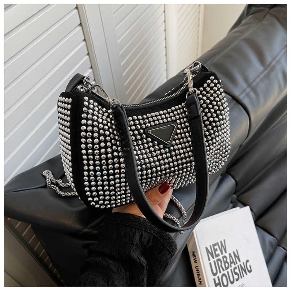 High quality luxury fashion bag The same autumn and trend fashionable Rhinestone hobo armpit small square leisure temperament chain obliqueHigh, Silver10
High quality luxury fashion bag The same autumn and trend fashionable Rhinestone hobo armpit small square leisure temperament chain obliqueHigh, Silver10