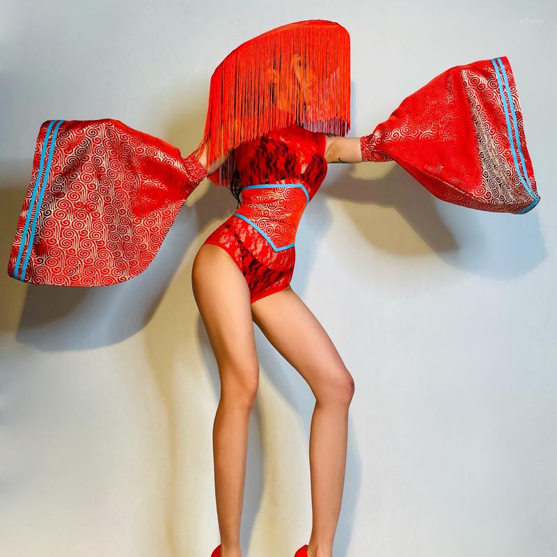 Stage Wear Chinese Style Years Red Fringe Hat Lace Jumpsuit Nightclub Female Singer Performance One-Piece Rave Outfits DWY7016, 3pcs
Stage Wear Chinese Style Years Red Fringe Hat Lace Jumpsuit Nightclub Female Singer Performance One-Piece Rave Outfits DWY7016, 3pcs