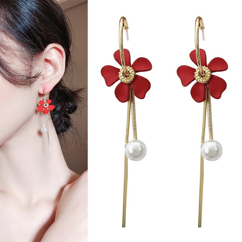 Stud Earrings Elegant Pendant Tassel Pearl For Women Accessories Statement Jewelry Girl Gift Fashion Red Flower
Stud Earrings Elegant Pendant Tassel Pearl For Women Accessories Statement Jewelry Girl Gift Fashion Red Flower