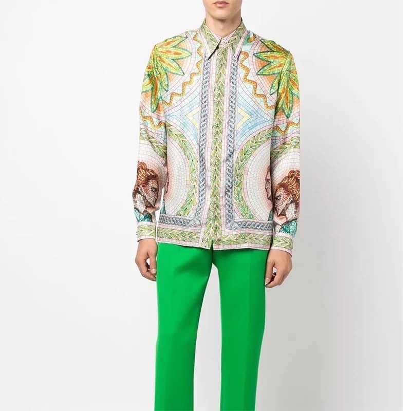 23ss New Casablanca Hawaii beach shirt Men and Women Linlang Pop Portrait Fashion Brand Hawaiian Long-sleeved Shirt, As shown in figure
23ss New Casablanca Hawaii beach shirt Men and Women Linlang Pop Portrait Fashion Brand Hawaiian Long-sleeved Shirt, As shown in figure