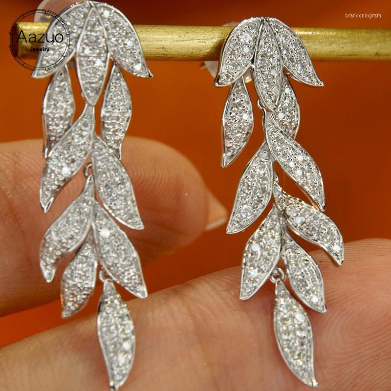 Hoop Earrings Aazuo Fine Jewelry 18K Solid White Gold Real Diamonds 0.7ct Luxury Long Leaves Stud Gifted For Women Wedding Party
Hoop Earrings Aazuo Fine Jewelry 18K Solid White Gold Real Diamonds 0.7ct Luxury Long Leaves Stud Gifted For Women Wedding Party