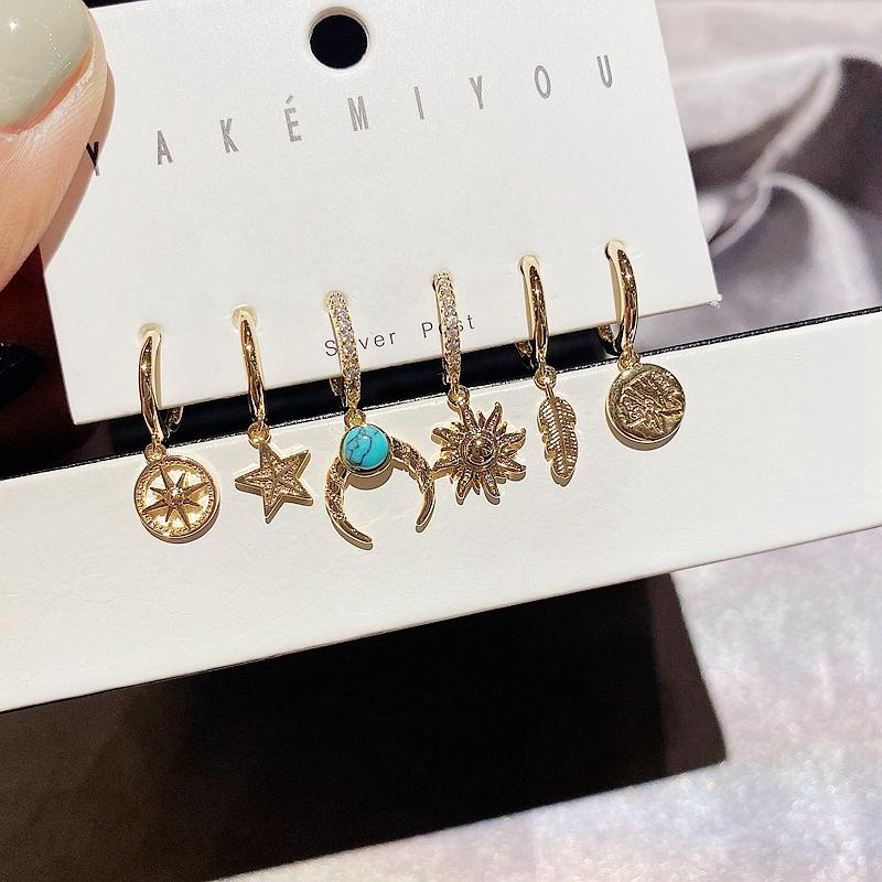 Dangle Earrings 6pcs Turquoise Horn Star Set For Women Gold Color Tribe Jewelry & Chandelier
Dangle Earrings 6pcs Turquoise Horn Star Set For Women Gold Color Tribe Jewelry & Chandelier
