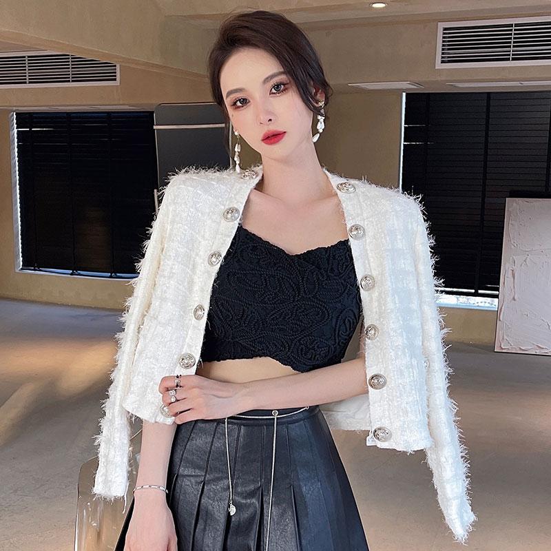 Women' Jackets Autumn Tweed Coat Women Double Breasted Woolen Outwear Plus Size Elegant Long Sleeve Office Lady Luxury D283, Black
Women' Jackets Autumn Tweed Coat Women Double Breasted Woolen Outwear Plus Size Elegant Long Sleeve Office Lady Luxury D283, Black
