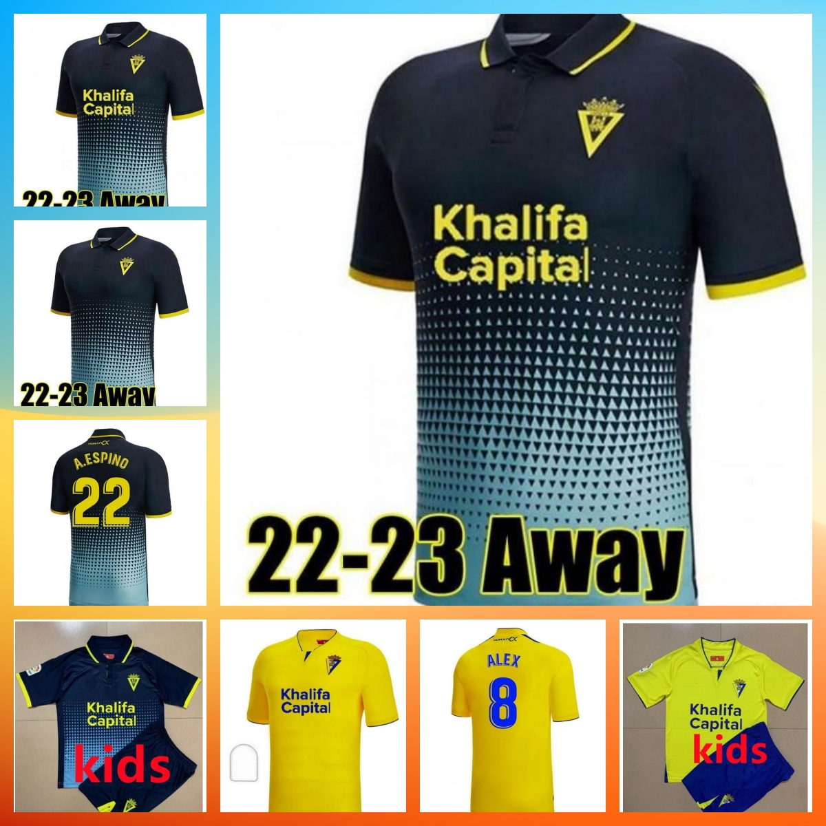 2022 2023 Cadiz Newest soccer jerseys CADIZ CF sponsor Negredo camisetas de futbol 20 23 LOZANO ALEX Bodiger Juan Cala CAMISETA A Pre-Match men kids football shirts, 02
2022 2023 Cadiz Newest soccer jerseys CADIZ CF sponsor Negredo camisetas de futbol 20 23 LOZANO ALEX Bodiger Juan Cala CAMISETA A Pre-Match men kids football shirts, 02