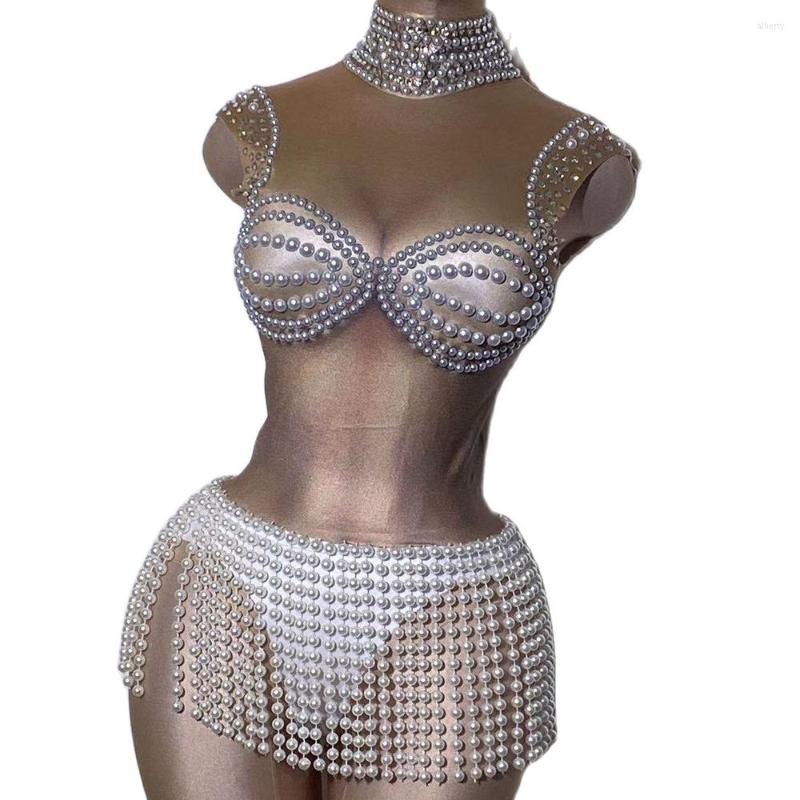 Stage Wear Sexy Women Bodysuits Backless White Pearls Sleeveless Button Pole Dance Costume Party Nightclub Rave Outfits, Bodysuit
Stage Wear Sexy Women Bodysuits Backless White Pearls Sleeveless Button Pole Dance Costume Party Nightclub Rave Outfits, Bodysuit