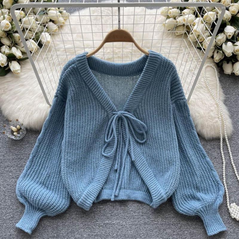 Women's Knits Spring Autumn Women Sexy V-Neck Lace-up Loose Cardigan Sweater Simple Solid Color Short Knitted Cardigans, Beige
Women's Knits Spring Autumn Women Sexy V-Neck Lace-up Loose Cardigan Sweater Simple Solid Color Short Knitted Cardigans, Beige