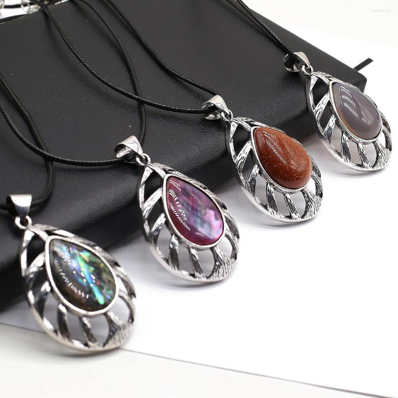Pendant Necklaces Natural Stone Necklace Vintage Water Drop Abalone Shell Quartz Rope Chains Crystals Charms For Women Jewelry
Pendant Necklaces Natural Stone Necklace Vintage Water Drop Abalone Shell Quartz Rope Chains Crystals Charms For Women Jewelry