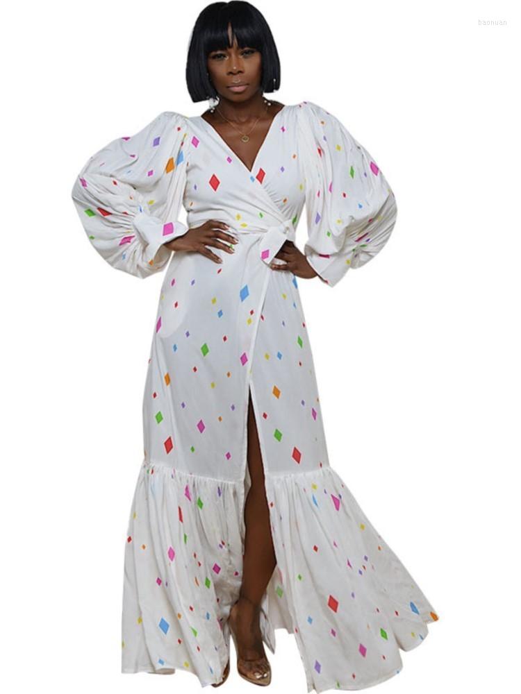 Ethnic Clothing Robes African Maxi Dress Women Lantern Sleeve Cardigan Lace Up Africa Fashion Print Ruffle Splice Long Dresses
Ethnic Clothing Robes African Maxi Dress Women Lantern Sleeve Cardigan Lace Up Africa Fashion Print Ruffle Splice Long Dresses