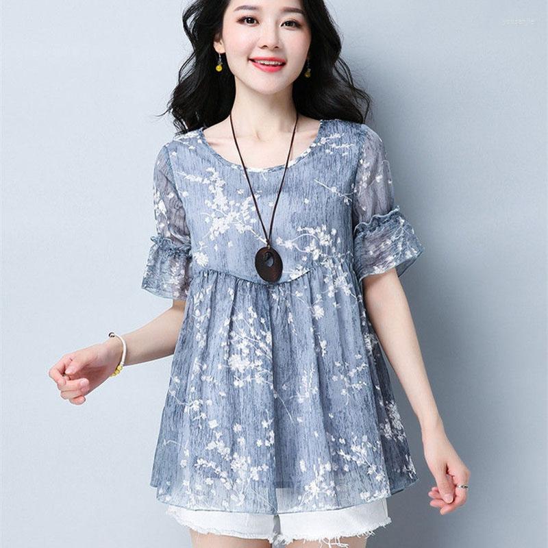 Women's Blouses Women Spring Summer Style Chiffon Shirts Lady Casual Short Sleeve O-Neck Flower Printed Blusas Tops RR0048
Women's Blouses Women Spring Summer Style Chiffon Shirts Lady Casual Short Sleeve O-Neck Flower Printed Blusas Tops RR0048