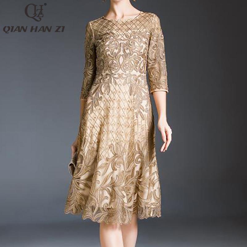 Casual Dresses Qian Han Zi Designer Fashion Runway Dress Summer Women's 3/4 Sleeves Vintage Luxury Slim Mesh Embroidered, Red
Casual Dresses Qian Han Zi Designer Fashion Runway Dress Summer Women's 3/4 Sleeves Vintage Luxury Slim Mesh Embroidered, Red