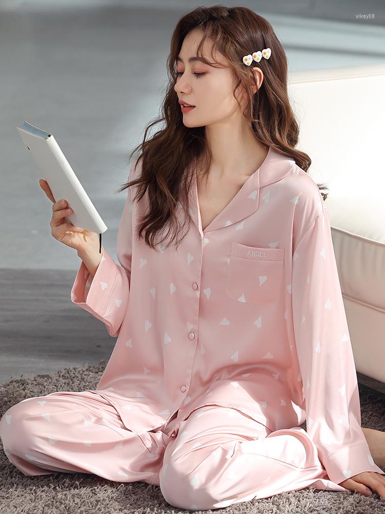 Women's Sleepwear 2023 Women Pajamas Spring Heart Print 2 Pcs Sweet Pink Suits Long Bedgown Femme Homewear Pijamas Nightgown
Women's Sleepwear 2023 Women Pajamas Spring Heart Print 2 Pcs Sweet Pink Suits Long Bedgown Femme Homewear Pijamas Nightgown