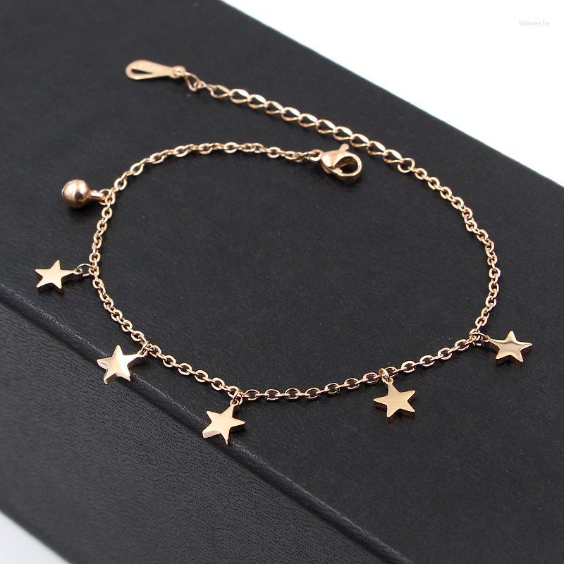 Anklets Fashion Stainless Steel Love Star Ankle Bracelet Small Bell Charm Foot Chain Rose Gold Color Woman Gift
Anklets Fashion Stainless Steel Love Star Ankle Bracelet Small Bell Charm Foot Chain Rose Gold Color Woman Gift
