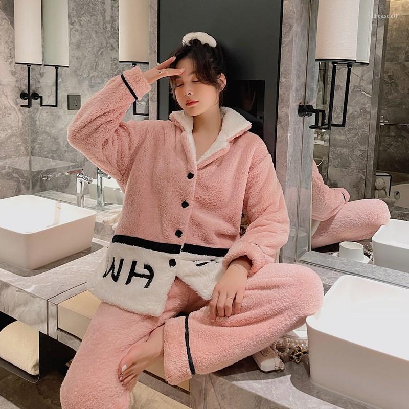 Women's Sleepwear Lamb Wool Women Winter Pajamas Sets Thickening Loose Pyjams Suit Print Letter -XXL Nightwear Cute Underwear Home Wear, Blue
Women's Sleepwear Lamb Wool Women Winter Pajamas Sets Thickening Loose Pyjams Suit Print Letter -XXL Nightwear Cute Underwear Home Wear, Blue