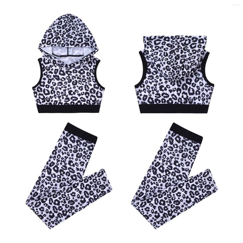 Active Sets Kids Girls Sport Outfit Yoga Suit Tracksuit Clothes Hooded Hoodie Sleeveless Print Crop Vest And Pants 2Pcs Set Sportswear, Black white leopard
Active Sets Kids Girls Sport Outfit Yoga Suit Tracksuit Clothes Hooded Hoodie Sleeveless Print Crop Vest And Pants 2Pcs Set Sportswear, Black white leopard