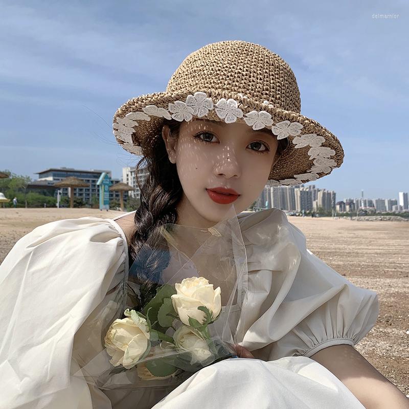 Berets Ladies Straw Hat Summer Seaside Vacation Fashion Foldable Sun Caps Small Flowers Hand-woven Big Eaves Fisherman Cap, Hdcm166-ka qi
Berets Ladies Straw Hat Summer Seaside Vacation Fashion Foldable Sun Caps Small Flowers Hand-woven Big Eaves Fisherman Cap, Hdcm166-ka qi