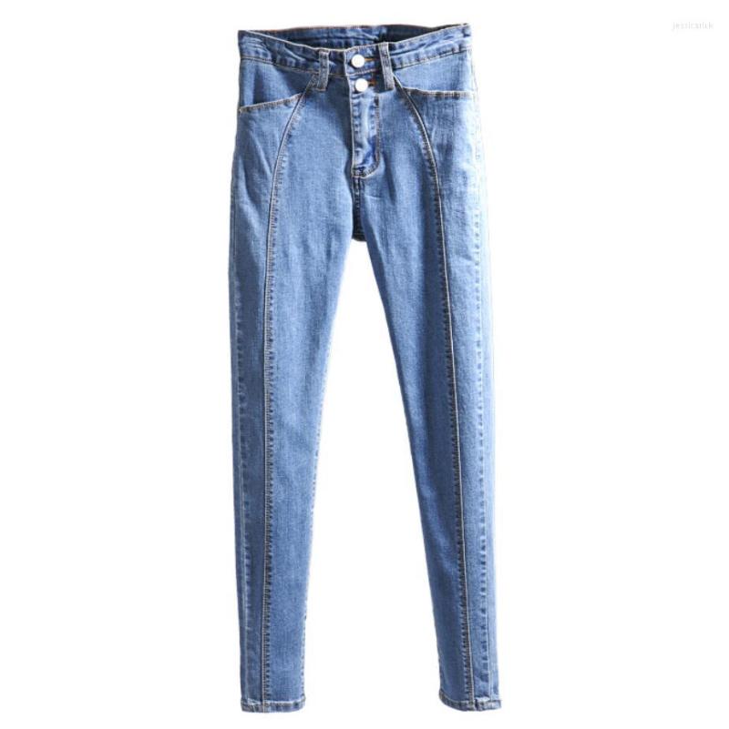 Women's Jeans Autumn Korean High Waist Buckle Ankle Length Women Elastic Skinny Pencil 26-32 Q435, Blue
Women's Jeans Autumn Korean High Waist Buckle Ankle Length Women Elastic Skinny Pencil 26-32 Q435, Blue