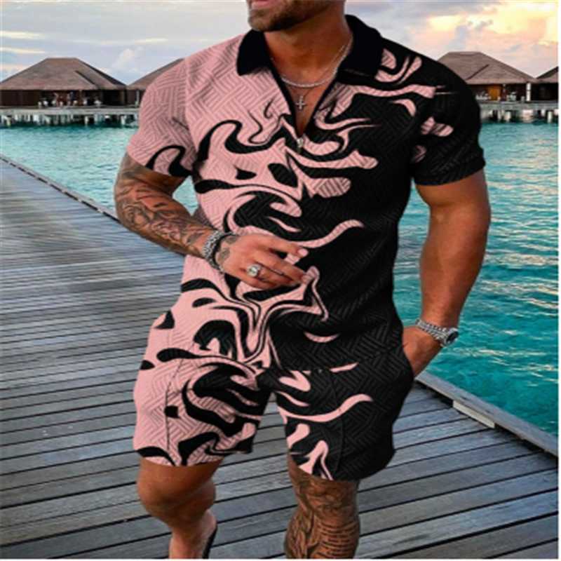 Men' Tracksuits Suit 3D Color Printing Summer Short-sleeved Shirt Shorts Fashion Zipper Two-piece StyleMen' Men'sMen, Mens sets-2-6
Men' Tracksuits Suit 3D Color Printing Summer Short-sleeved Shirt Shorts Fashion Zipper Two-piece StyleMen' Men'sMen, Mens sets-2-6