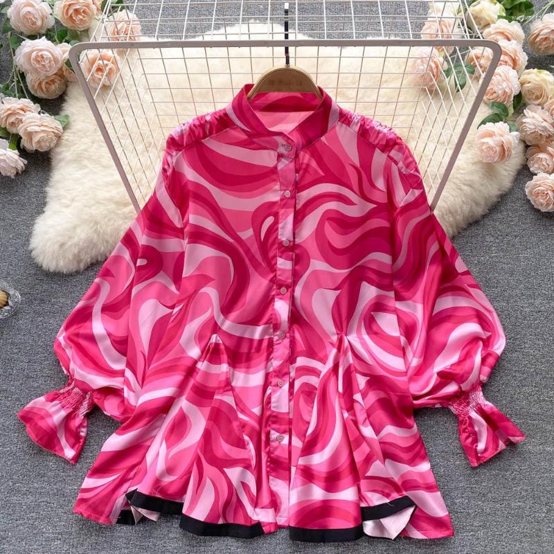 Women's Blouses Elegant Stand-up Collar Shirts Women Spring Fashion Design Sense Niche Loose Print Oversized For Tops 2023, Green
Women's Blouses Elegant Stand-up Collar Shirts Women Spring Fashion Design Sense Niche Loose Print Oversized For Tops 2023, Green