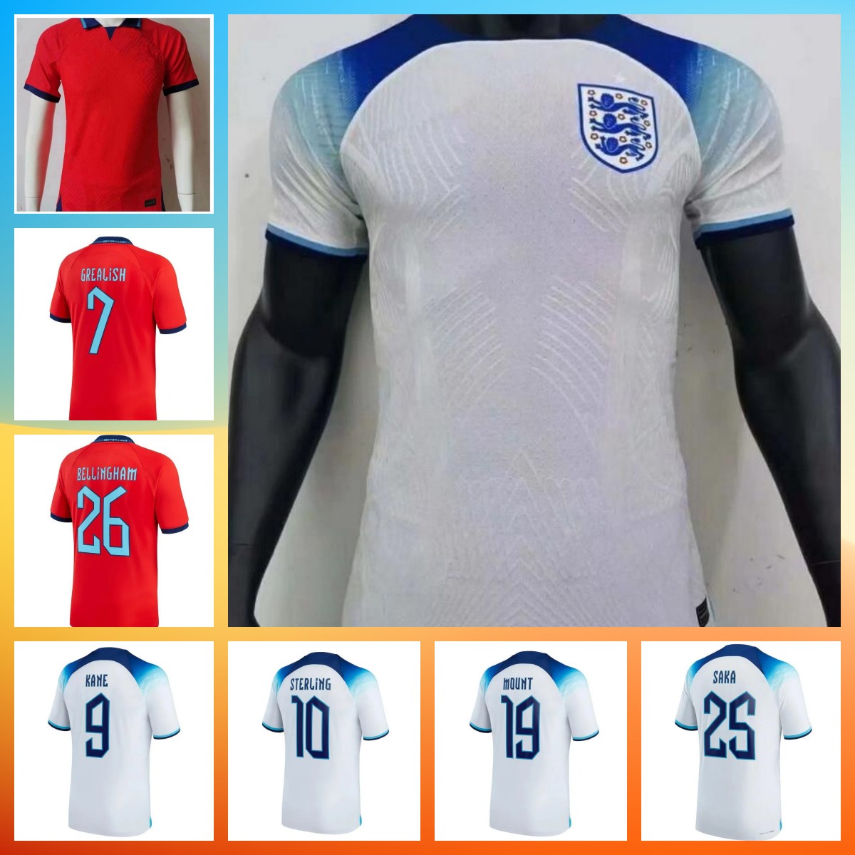 player version top thai quality Soccer jerseys 2022 World Cup KANE STERLING RASHFORD SANCHO GREALISH MOUNT 22 23 national eNGLanDS football shirt Men sets uniform, 02
player version top thai quality Soccer jerseys 2022 World Cup KANE STERLING RASHFORD SANCHO GREALISH MOUNT 22 23 national eNGLanDS football shirt Men sets uniform, 02