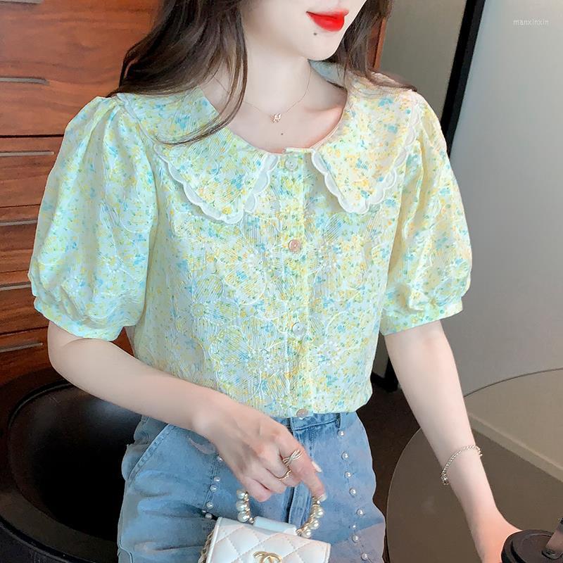 Women' Blouses Flower Short -sleeved Shirt Blouse Female Bubble Sleeve Summer Design Sensory Niche Board Doll Leading Embroidered, Yellow
Women' Blouses Flower Short -sleeved Shirt Blouse Female Bubble Sleeve Summer Design Sensory Niche Board Doll Leading Embroidered, Yellow
