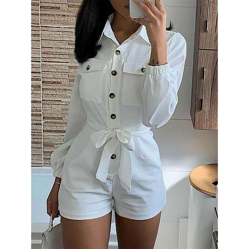 Women's Jumpsuits & Rompers LADY Elegant White Playsuits 2023 Summer Women Long Sleeve Turn Down Collar Button Pocket Workwear Office Jumpsu
Women's Jumpsuits & Rompers LADY Elegant White Playsuits 2023 Summer Women Long Sleeve Turn Down Collar Button Pocket Workwear Office Jumpsu