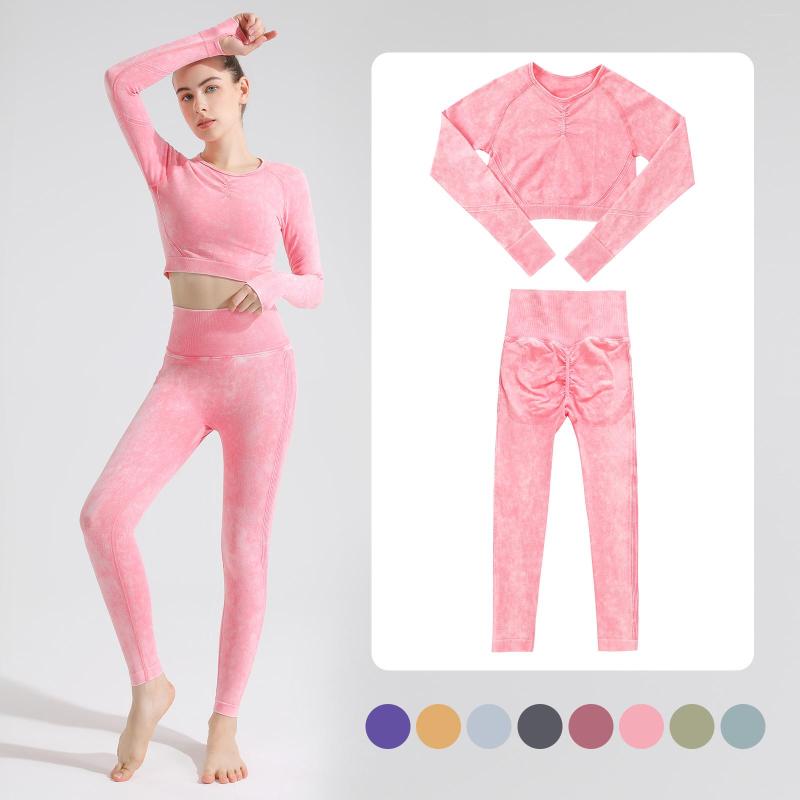 Active Sets Workout Clothes For Women Seamless High Hip Lift Yoga Set Slim Fit Long Sleeve Crop Top Sexy Bubble BuSports Leggings, C-607v01
Active Sets Workout Clothes For Women Seamless High Hip Lift Yoga Set Slim Fit Long Sleeve Crop Top Sexy Bubble BuSports Leggings, C-607v01