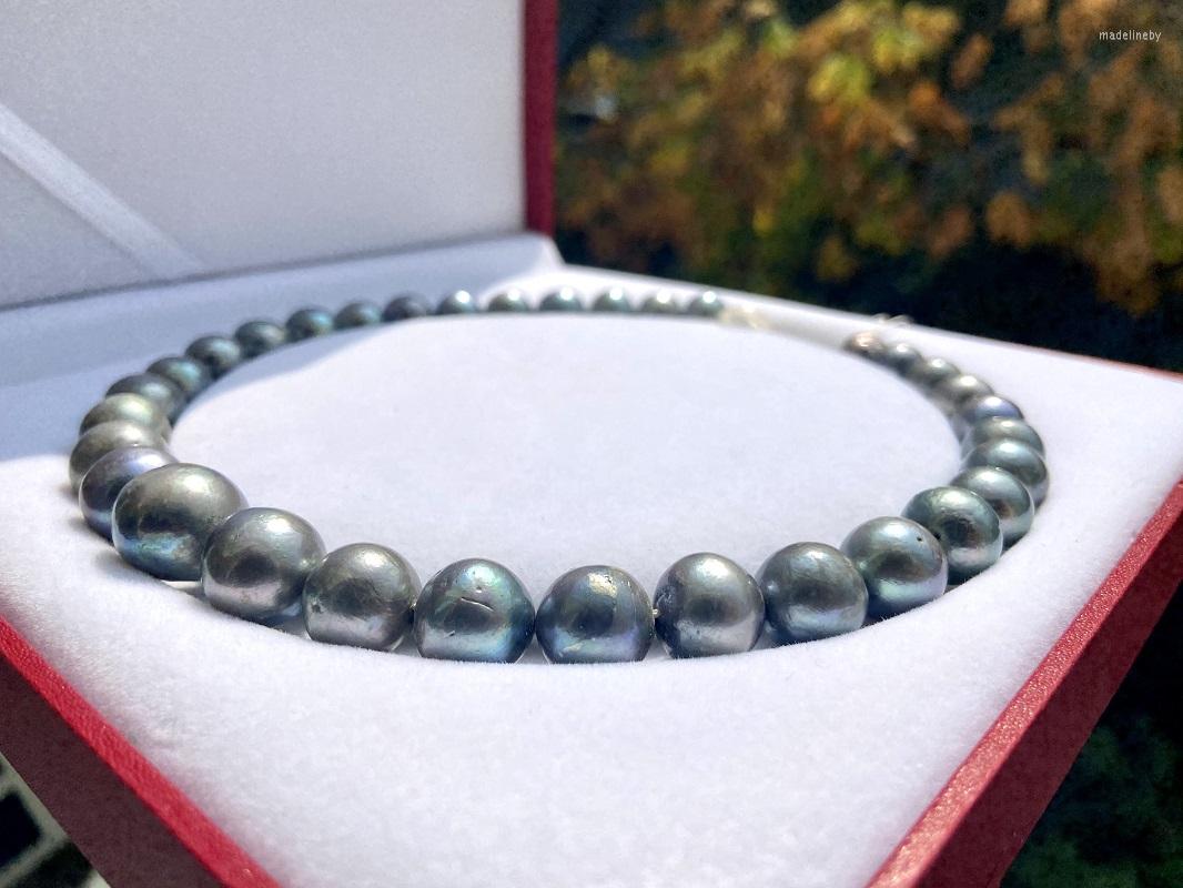 Chains 925 Silver Women's Necklace 11-15mm Natural Sea Peacock Gray Less Defect Pearl Long Fine Party Jewelry
Chains 925 Silver Women's Necklace 11-15mm Natural Sea Peacock Gray Less Defect Pearl Long Fine Party Jewelry