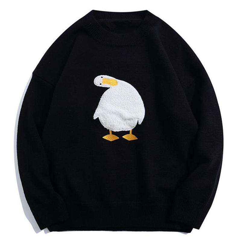 Men's Sweaters Women Cartoon Crooked Neck Duck Pattern Knitted Loose Fashion Casual Winter Sweater Pullover Men Warm Long Sleeves, Black
Men's Sweaters Women Cartoon Crooked Neck Duck Pattern Knitted Loose Fashion Casual Winter Sweater Pullover Men Warm Long Sleeves, Black