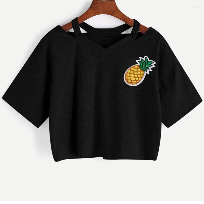 Women' T Shirts Summer Women Casual Pineapple Printed Tank Short Sleeve Crop Tops Cross Sling Backless Mid-length Pullover Street Ladies, Black
Women' T Shirts Summer Women Casual Pineapple Printed Tank Short Sleeve Crop Tops Cross Sling Backless Mid-length Pullover Street Ladies, Black