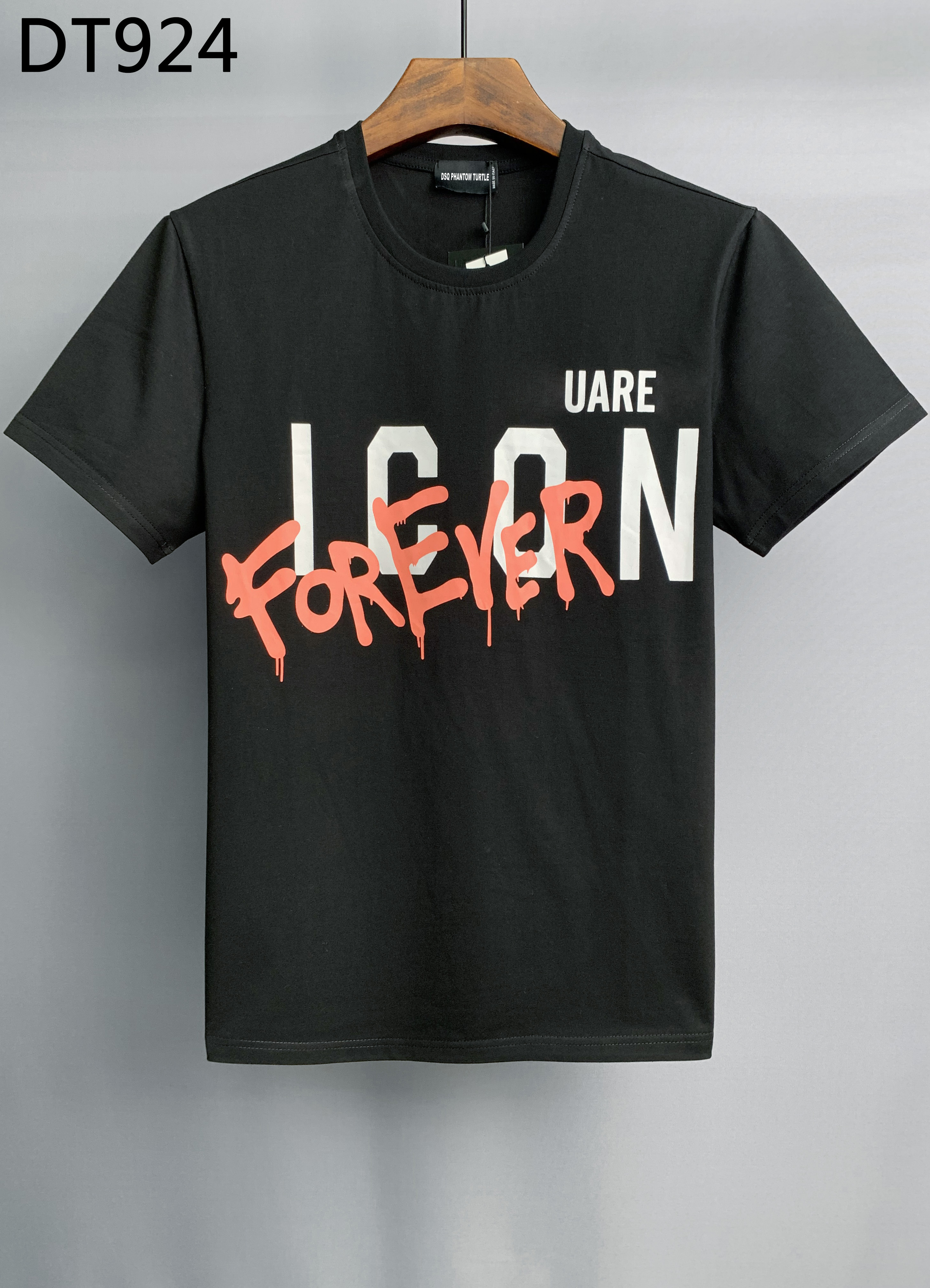 DSQ PHANTOM TURTLE Hommes T-shirts Hommes Designer T-shirts Noir Blanc Dos Cool T-shirt Hommes D'été Italien Mode Casual Rue T-shirt Tops Plus La