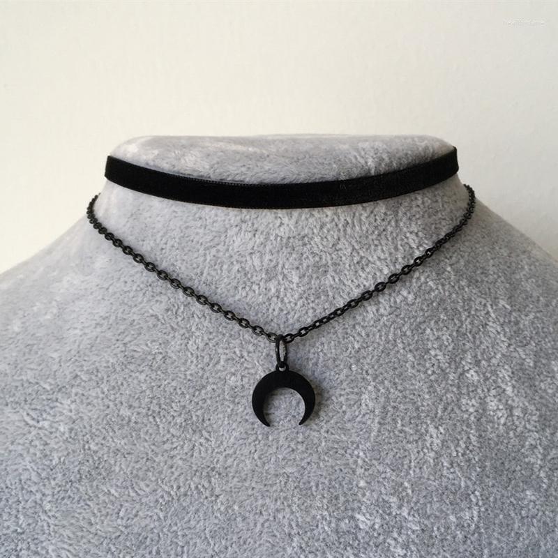 Pendant Necklaces Gothic Black Moon Necklace Women Punk Garbage Chain Velvet Collar Choker Jewelry Wholesale
Pendant Necklaces Gothic Black Moon Necklace Women Punk Garbage Chain Velvet Collar Choker Jewelry Wholesale