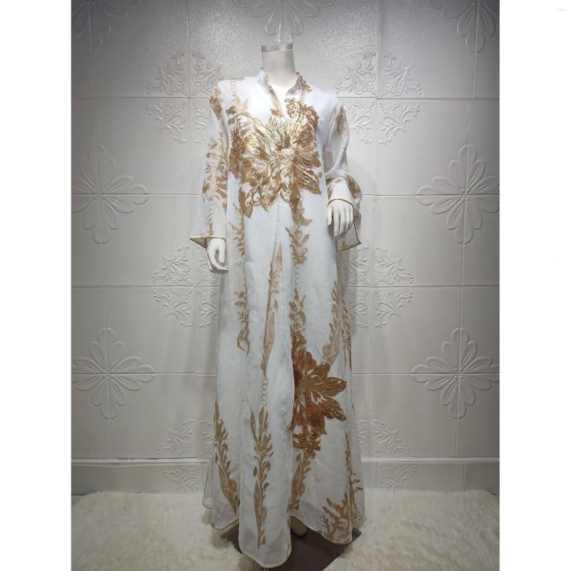 Casual Dresses Women Maxi Party Dress Luxury High Class Sequins Embroidery Ramadan Kaftan Islam Eid Mubarak Abaya Dubai Modest Muslim