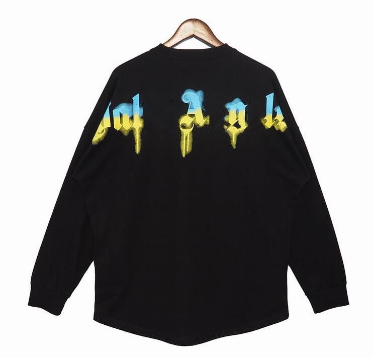 Palmangel Hoodies Autumn Spring and Br Thin Printed Sweater Men's Women's Same Coat Leisure Loose Medium Long Sleeved Top