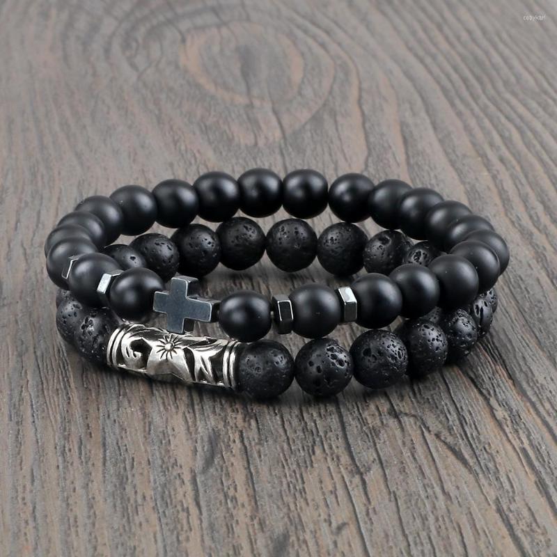 Strand 8MM Black Matte Cross Alloy Star Spacer Bracelet Women Natural Healing Strench Pulsera Couples Prayer Bangles Jewelry Gift
Strand 8MM Black Matte Cross Alloy Star Spacer Bracelet Women Natural Healing Strench Pulsera Couples Prayer Bangles Jewelry Gift