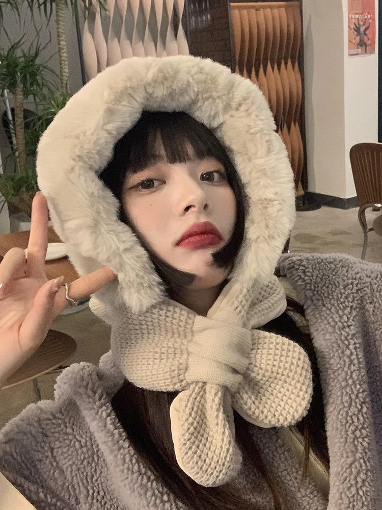 Berets Plush Bonnet Women's Scarf Integrated Autumn And Winter Thickened Warm, Black
Berets Plush Bonnet Women's Scarf Integrated Autumn And Winter Thickened Warm, Black
