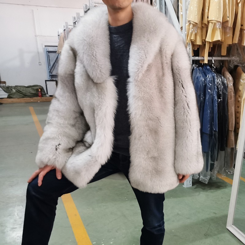 Men's Wool Blends Fur Coat Midlength Whole Leather Winter Thick Haining 230225