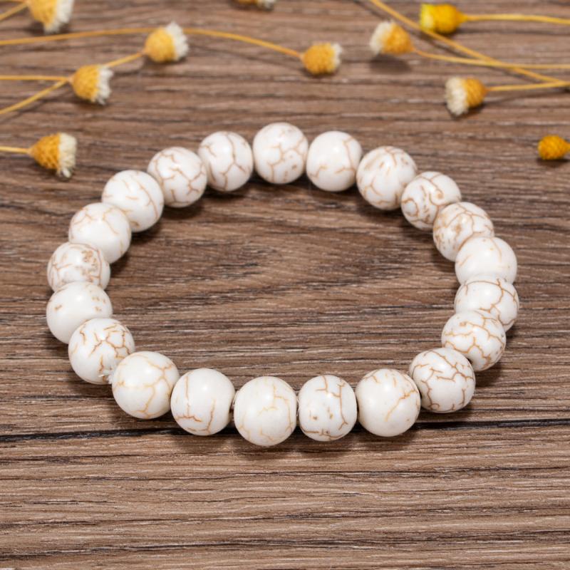 Strand Beaded Strands White Turquoise Bracelet Simple Temperament Men's And Women's Round Beads Jewellery 8mm 10mm Personalized GiftBeaded
Strand Beaded Strands White Turquoise Bracelet Simple Temperament Men's And Women's Round Beads Jewellery 8mm 10mm Personalized GiftBeaded