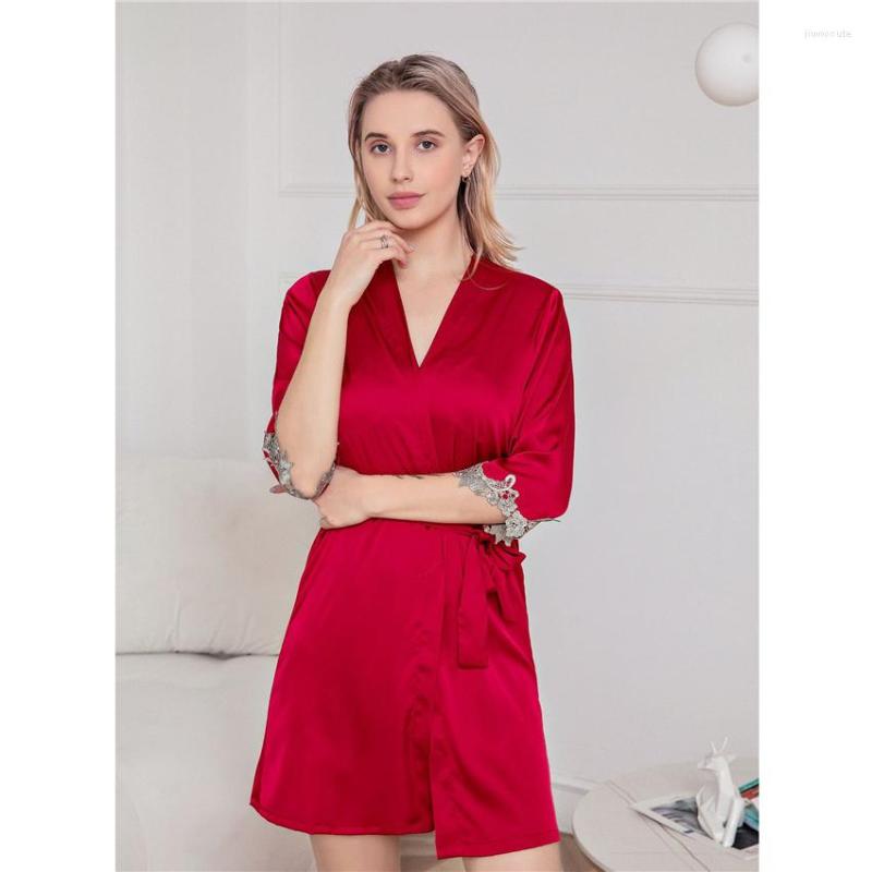 Women's Sleepwear Satin Pajama Set Lady Nightgown Sexy Kimono Bathrobe Gown Intimate Lingerie Nighty&Robe Suit Pajamas For Women, Color5
Women's Sleepwear Satin Pajama Set Lady Nightgown Sexy Kimono Bathrobe Gown Intimate Lingerie Nighty&Robe Suit Pajamas For Women, Color5