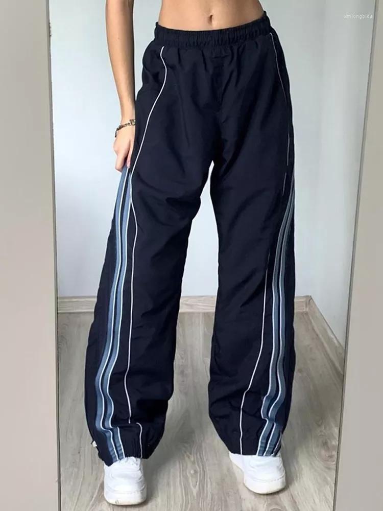 

Women' Pants Y2K Women Streetwear Chic Cargo Korean Harajuku Casual Parachute For Men Sweatpants Wide Leg Joggers Trousers Clothes, Blue