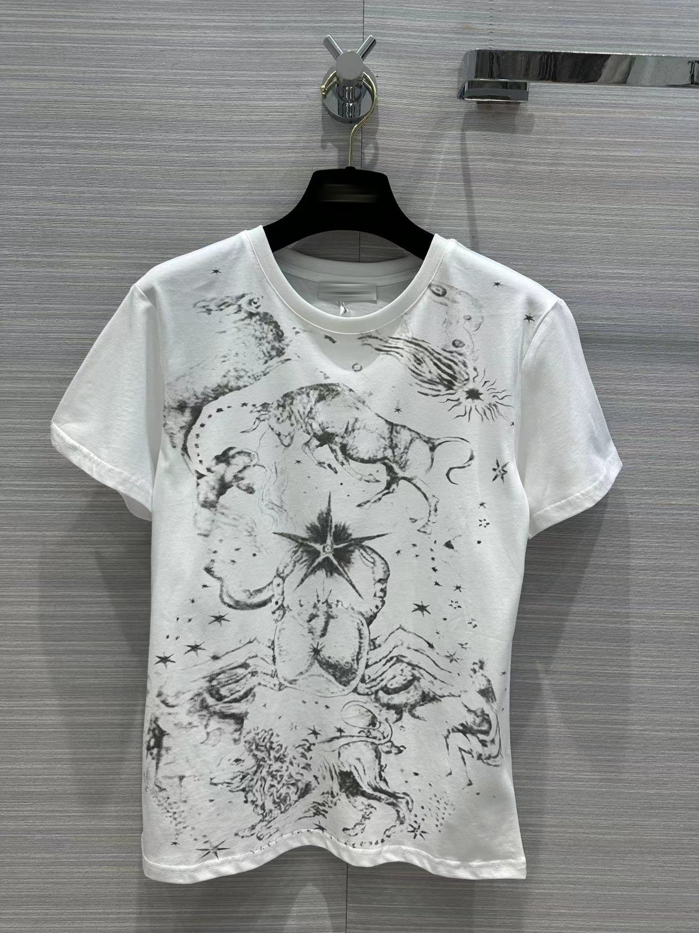 Milan Runway Women' T-Shirt 2023 Spring Summer O Neck Short Sleeve Fashion Designer Tops Brand Same Style T-Shirt 0226-8, White
Milan Runway Women' T-Shirt 2023 Spring Summer O Neck Short Sleeve Fashion Designer Tops Brand Same Style T-Shirt 0226-8, White