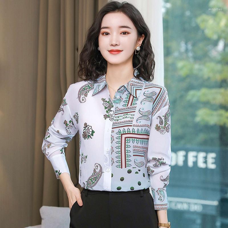Women's Blouses Oversize Shirt Silk Blouse Women 2023 Spring Fashion Print Long Sleeve Mulberry Top Loose, White
Women's Blouses Oversize Shirt Silk Blouse Women 2023 Spring Fashion Print Long Sleeve Mulberry Top Loose, White