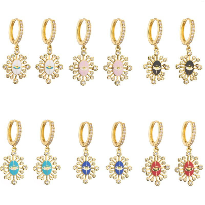 Hoop Earrings HECHENG Fashion Lucky Eye Pandent Elegant Turkis Zircon For Women Chrimas Jewelry
Hoop Earrings HECHENG Fashion Lucky Eye Pandent Elegant Turkis Zircon For Women Chrimas Jewelry