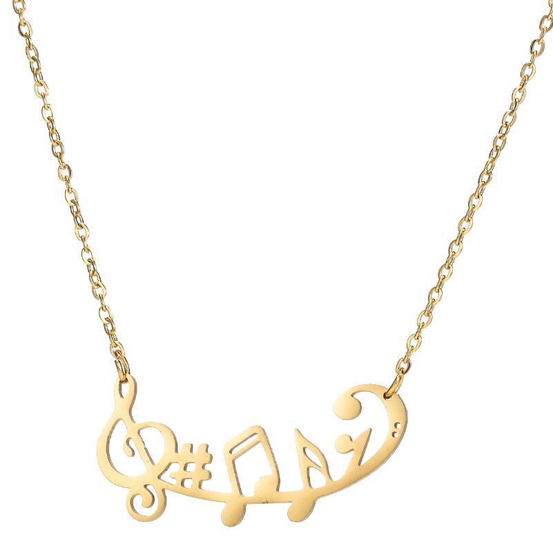 Music Notes Pendant Necklaces Stainless Steel Musical Notation Theme Treble Clef Sign Symbol Korean Choker Collier for Women
Music Notes Pendant Necklaces Stainless Steel Musical Notation Theme Treble Clef Sign Symbol Korean Choker Collier for Women