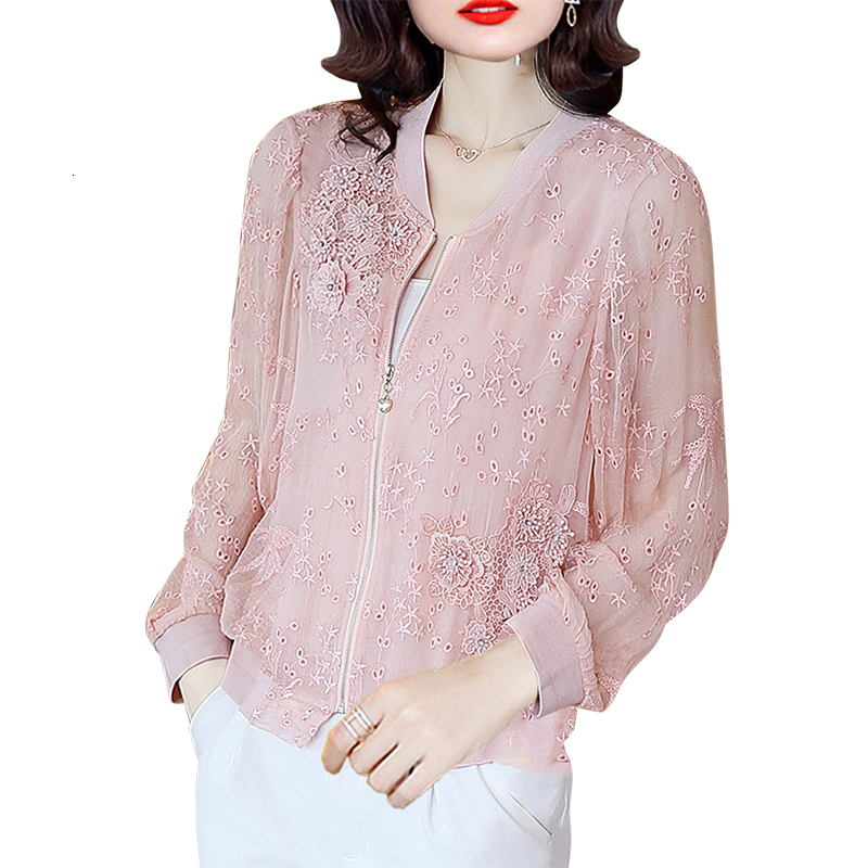 Women s Jackets Thin Jacket Pink Outerwear Lady Summer Flower Embroidery Long Sleeve Loose Office Tops 230225, Pink2
Women s Jackets Thin Jacket Pink Outerwear Lady Summer Flower Embroidery Long Sleeve Loose Office Tops 230225, Pink2