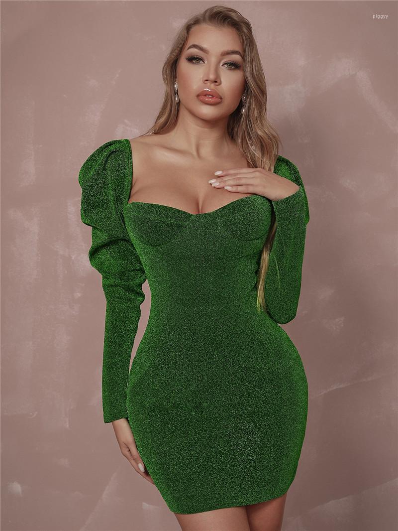 Casual Dresses Fashion Square Collar Puff Sleeve Bodycon Dress For Women Backless Autumn Winter Mini Celebrity Evening Party Vestidos, Green
Casual Dresses Fashion Square Collar Puff Sleeve Bodycon Dress For Women Backless Autumn Winter Mini Celebrity Evening Party Vestidos, Green