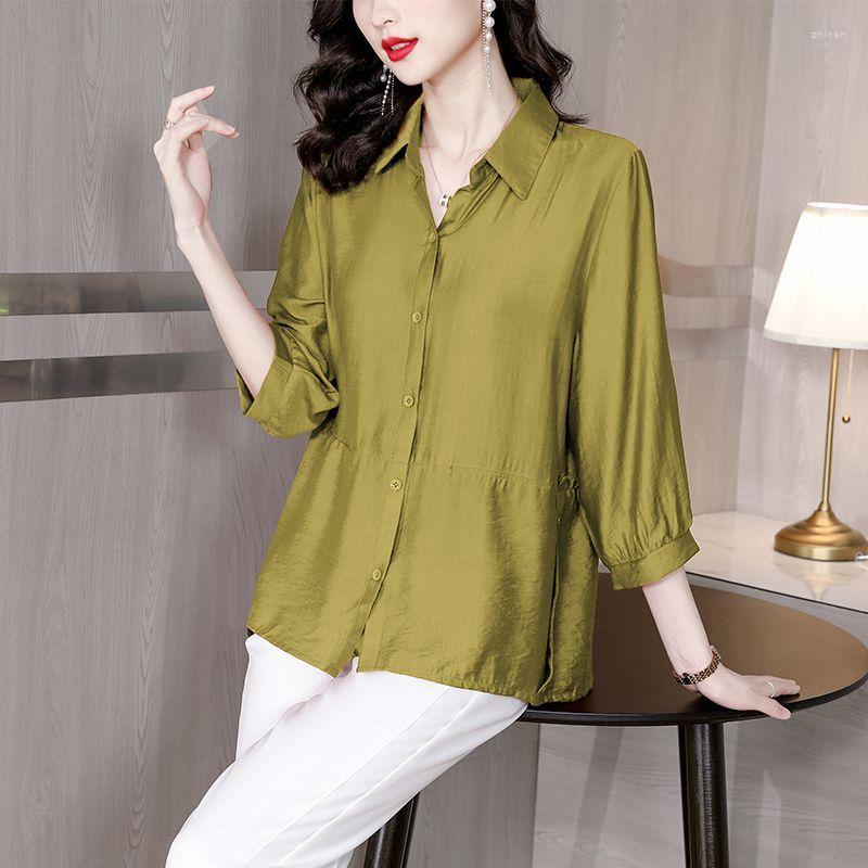 Women' Blouses Autumn Blouse Shirt Female 2023 Temperament High End Three Quarter Sleeve Top Women Fashion Solid Loose Tops, Green
Women' Blouses Autumn Blouse Shirt Female 2023 Temperament High End Three Quarter Sleeve Top Women Fashion Solid Loose Tops, Green