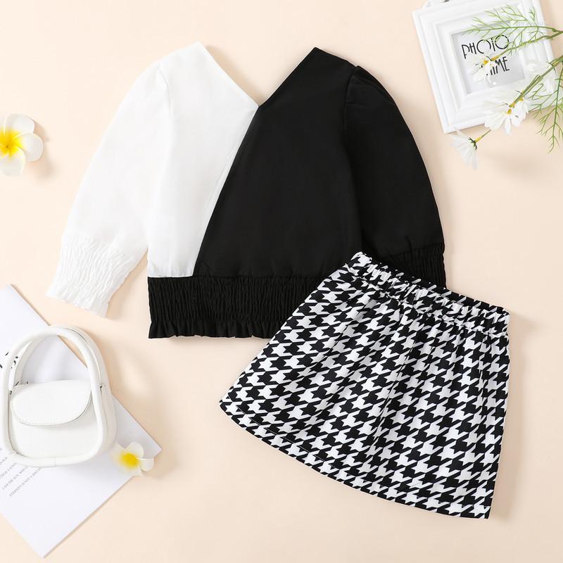 Clothing Sets 2023 Children Girl Patchwork V-neck Long Sleeve Tops And Houndstooth Print Skirt Suit Children's
Clothing Sets 2023 Children Girl Patchwork V-neck Long Sleeve Tops And Houndstooth Print Skirt Suit Children's