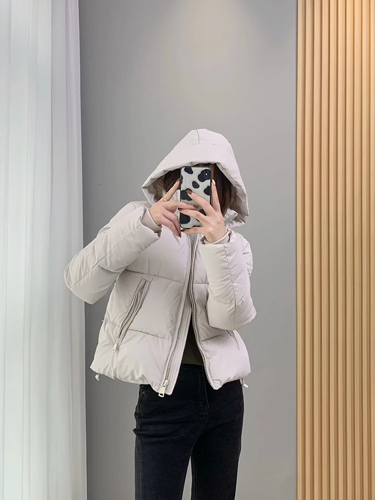 Women s Jackets BSK ZA TRF 4432709 Women Winter Fashion Warm Hooded cotton Jacket Coat Vintage Long Sleeve Zipper Female Outerwear Tops 4432 709 23022