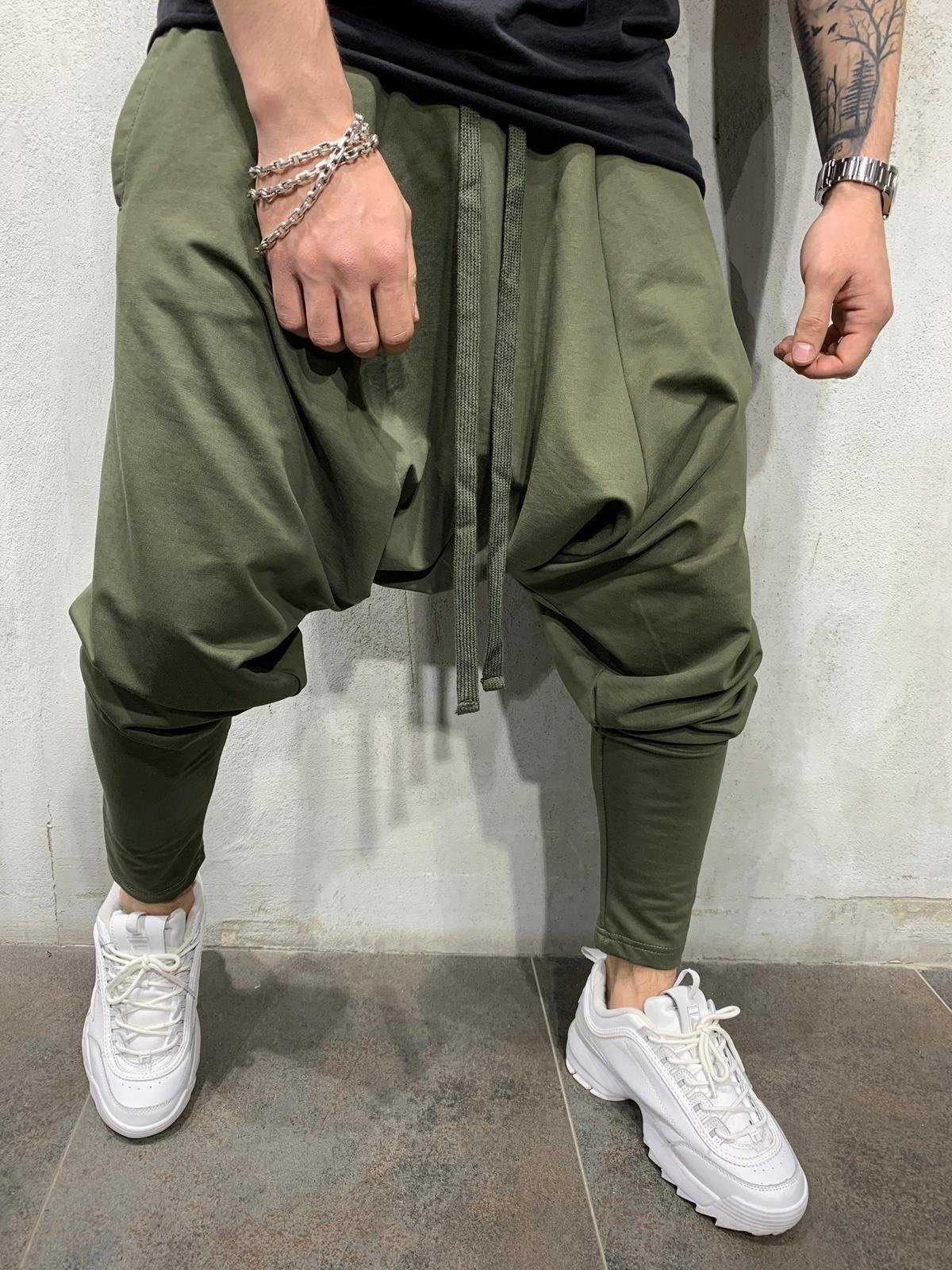 Men's Pants Men's New Hip Hop Trend Trousers Europe and The United States Loose Solid Color Feet Street Sports Leisure Harem Pants Z0225